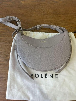 Polene Half Moon Bag Shoulder Bag Women's Mini Bag with Shoulder Strap Gray