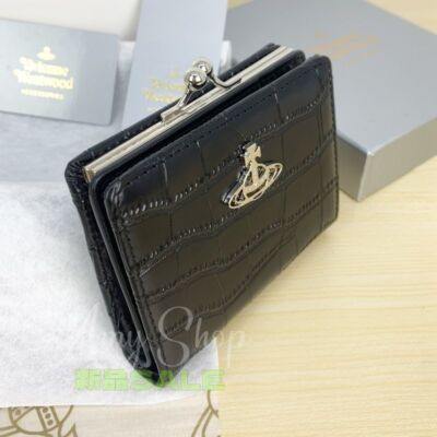 Vivienne Westwood Crocodile Pattern snap button closure Pocket Women's Wallet C