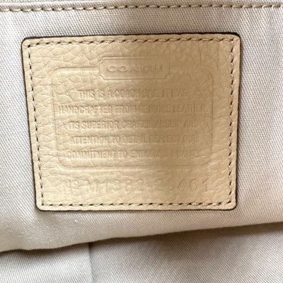 Coach Leather 2WAY Clutch Bag Second Bag Crossbody Shoulder Bag Beige