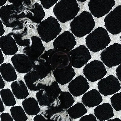 JUNYA WATANABE Polka Dot Cut-Off Single Breasted Tailored Jacket Black/Silver S