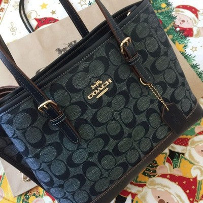 COACH CH228 Mollie Tote 25 2way Chambray Tote Signature Denim 2WAY Outlet New JP