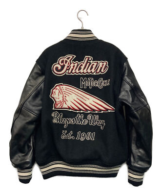 【38】 WHITESVILLE WV1398 Leather Stadium Jumper Varsity Jacket Black
