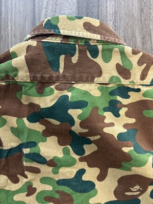 M BAPE A BATHING APE CAMO CORDUROY SHIRT A Long Sleeve Shirt Camouflage japan