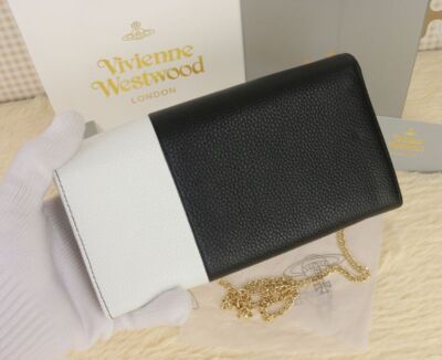 Vivienne Westwood Bi-fold Long Wallet Chain Shoulder Bag 69VV237 Orange Black