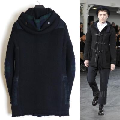 Comme des Garcons Junya Watanabe Man 11AW Mohair Blend Wool Duffel Coat S Size