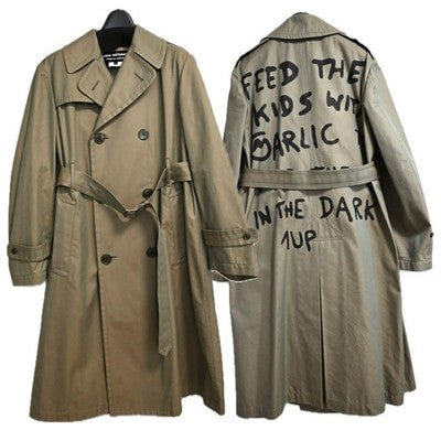 JUNYA WATANABE COMME des GARÇONS Trench Graphic Print Coat Size XS Olive