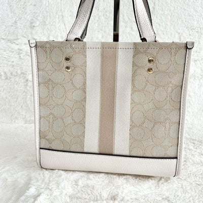 Coach C8417 Handbag Shoulder Bag White Khaki one item only From JAPAN New item