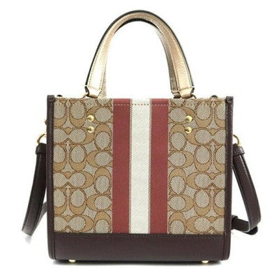 Coach C8407 Shoulder Bag 2WAY Camel Total Pattern Carryall Women'sBag Outlet New