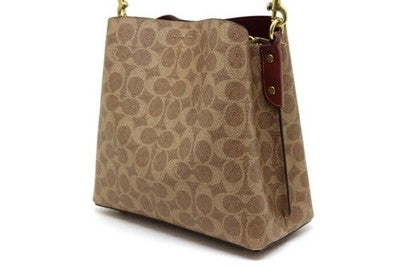 COACH Willow Bucket Bag Signature Canvas C3890 Tan Last Outlet NEW