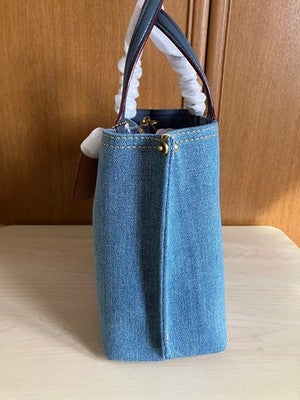 COACH Willow Tote 24 ShoulderBag CR708 Denim INDIGO Blue Women's Bag Outlet New