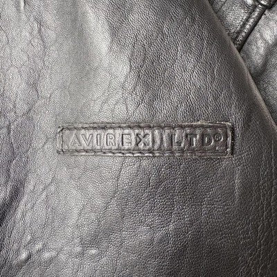 VTG Avirex A-2 Bomber Flight Leather Jacket XS Black Patrouille de France 1988