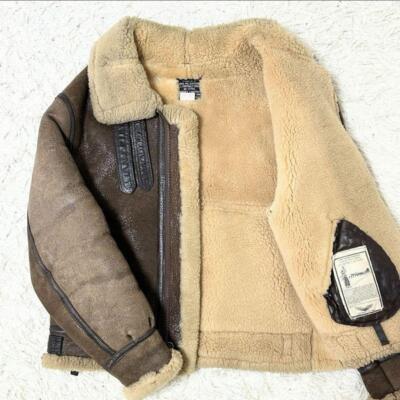 AVIREX B3 Flight Jacket Mouton jacket Sheepskin Boa Dark Brown Size 40 L
