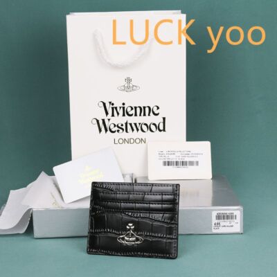 Vivienne Westwood Short Wallet Embossed Card Holder Leather Money 14266 Black