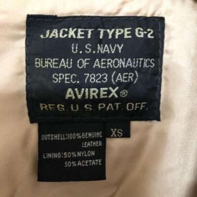 In good condition Vintage Avirex Leather Jacket Genuine Leather Type G2 XS Black