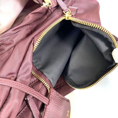 [Good Condition] Tumi Backpack Nylon Carry Charm Included Wine Red