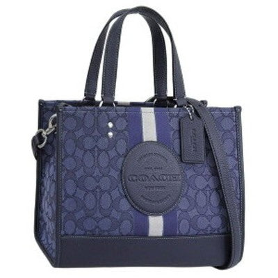 COACH C8417 Dempsey Tote 22 Signature Jacquard with Stripe and Coach Patch Women