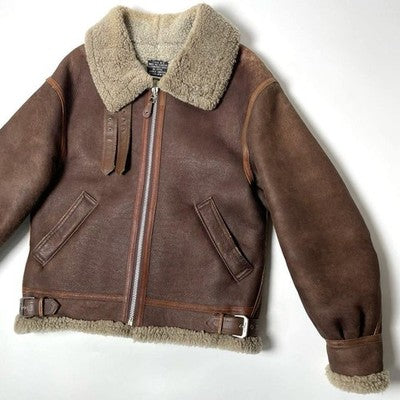 AVIREX Mouton Jacket Mouton flight jacket B-3 Brown Size 40 Boa Bomber