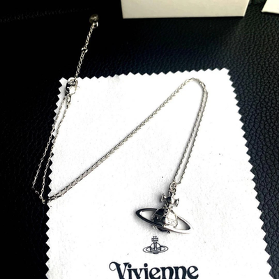 Vivienne Westwood Susie Orb Necklace, Silver, 45cm Chain, 2.5x1.7cm Pendant