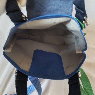 Longchamp Pliage Replay S size Tote Bag Handbag Nylon bag Blue Leather