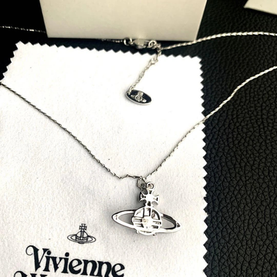 Vivienne Westwood Susie Orb Necklace, Silver, 45cm Chain, 2.5x1.7cm Pendant