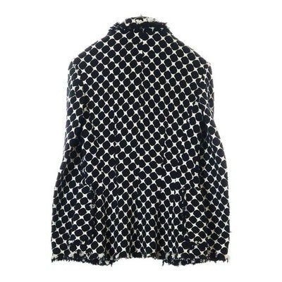 JUNYA WATANABE Polka Dot Cut-Off Single Breasted Tailored Jacket Black/Silver S