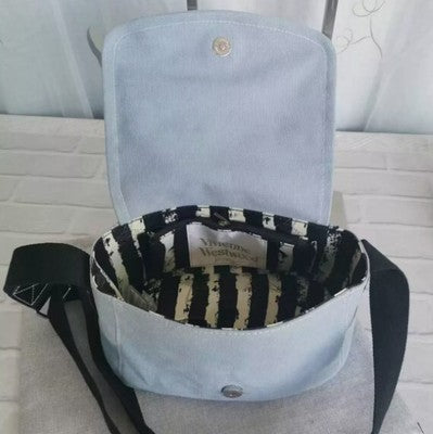 Vivienne Westwood Shoulder Bag Logo Orb Canvas Blue