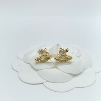 check description Vivienne Westwood Star Love ALLIE Oval Zirconia Earrings