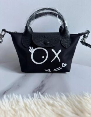 Longchamp XS size Tote Bag Hand bag Top Handle Bag Shoulder bag Black