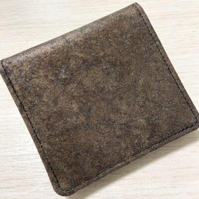 Kyoto traditional Nishijin weave leather bifold wallet indigo dyed 6D