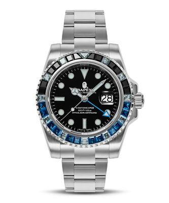 check description A BATHING APE TYPE 2 BAPEX CRYSTAL STONE wristwatch Men