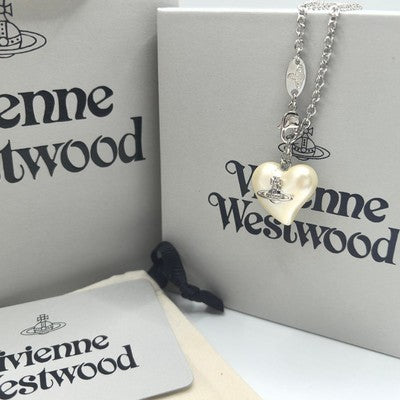 check description Vivienne Westwood FLORENTIA Mother of Pearl Heart Bracelet