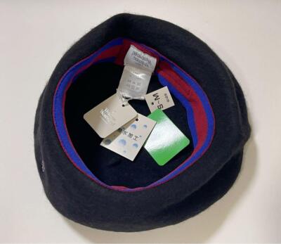 check description chose color Vivienne Westwood Beret hat Beige wool embroidery