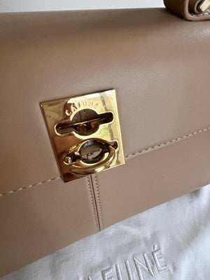 CAFUNÉ leather shoulder bag Stance Bag large with metal fittingssp brown