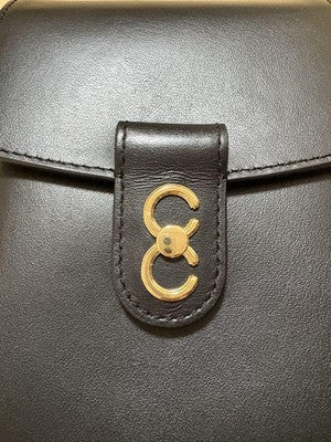 CAFUNE Trunk BoxMini bag for 　women　BlackLeather　With strap