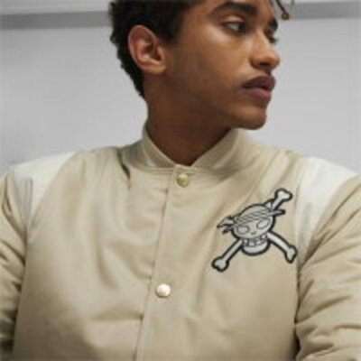check description size M-2XL PUMA ONE PIECE Collabo Varsity Jacket Unisex Putty
