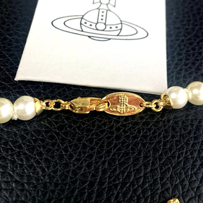 Vivienne Westwood Necklace Olympia Pearl Choker Gold Total length 44cm Boxed