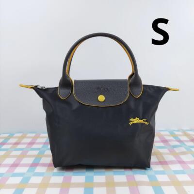 Longchamp Le Pliage S  Tote Bag Handbag collapsible Outlet Black yellow NEW