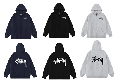 see description size S-XL STUSSY BASIC ZIP HOOD full sweat zip hoodie