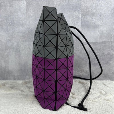 Bao Bao Issey Miyake leather backpack bicolor drawstring Gray Purple used