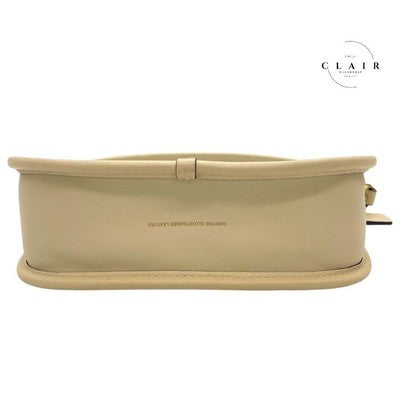 COACH One Shoulder Bag  Handbag Zip bag Beige 2way bag Small Leather