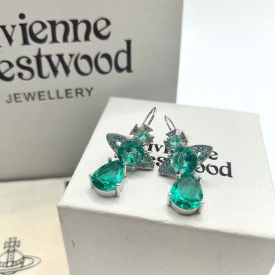 check description Vivienne Westwood Party Earrings Elegant green