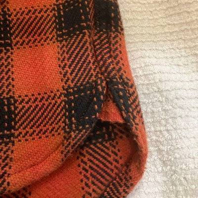 The Flat Head Heavy Flannel Shirt Size 40/L Orange and Black Cotton