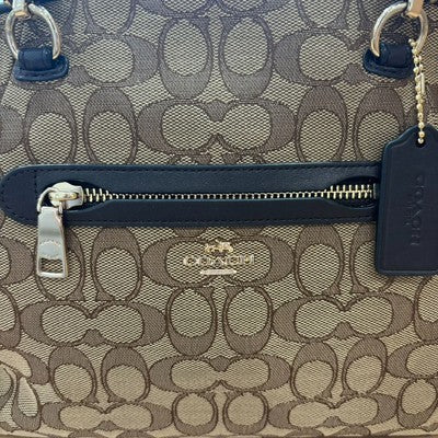 Coach Signature Satchel Handbag Mahogany Brown Zip bag Leather Women's