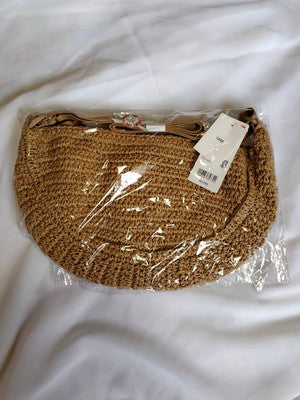 Uniqlo Round Mini Crochet Bag NATURAL / Beige NEW 468659 JAPAN JP sp