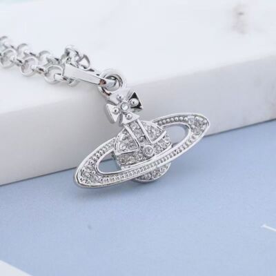 vivienne Westwood full diamond silver necklace