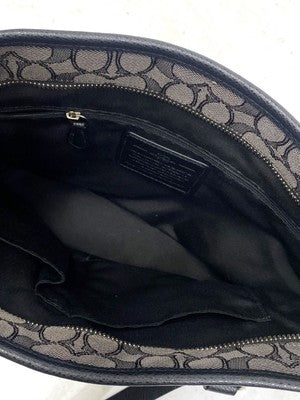 Coach Signature Canvas x Leather Handbag Tote Bag City bag Women's Black
