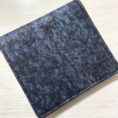 Kyoto traditional Nishijin weave leather bifold wallet indigo dyed 6C