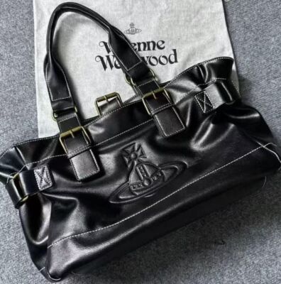Vivienne Westwood Accord Tote Bag Orb Embossed Black Bag Outlet Product Bargain