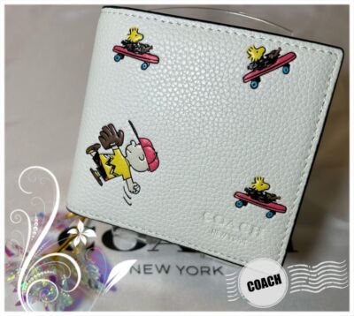 COACH Bi-fold Wallet PEANUTS COACH Snoopy Sports Print Peanuts C4328 CE714 QBE7V