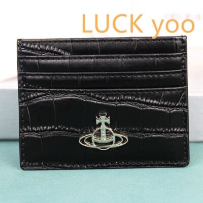 Vivienne Westwood Short Wallet Embossed Card Holder Leather Money 14266 Black